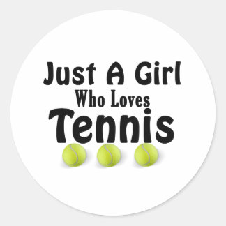 Rond Sticker Juste une fille qui aime le tennis