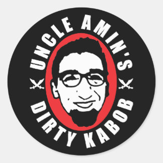 Rond Sticker kabob sale de l'oncle Amin noir