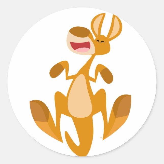 Rond Sticker Kangaroo pour un joli dessin (Devant)