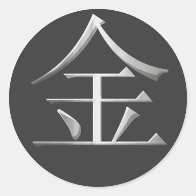 Rond Sticker Kanji en métal (Devant)