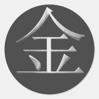 Rond Sticker Kanji en métal