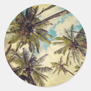 Rond Sticker Kauai Vintage Palm Trees