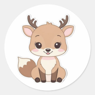 Rond Sticker Kawaii Dee ronde - mignonne et amusante