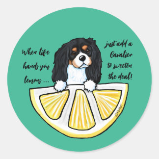 Rond Sticker KiniArt Cavalier Life Lemons Classic Round