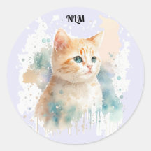 Sticker Kitten Peint