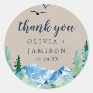 Rond Sticker Kraft Rocky Mountain Merci Favoriser