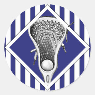 Rond Sticker Lacrosse Lax Team Blue Classic Round