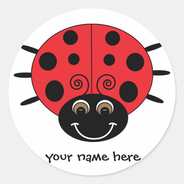 Rond Sticker Ladybug personnalisé (Devant)