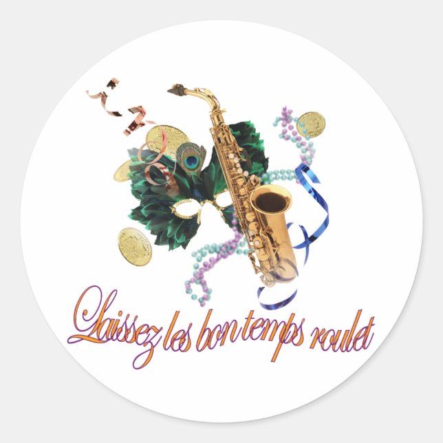 Rond Sticker Laissez Les Bon Temps Roulet (Devant)