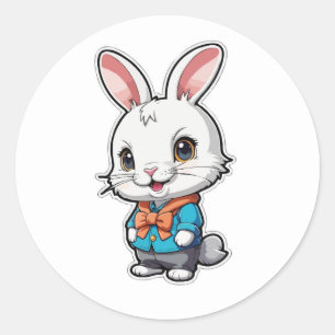 Rond Sticker Lapin Adorable - Un Bon Moment