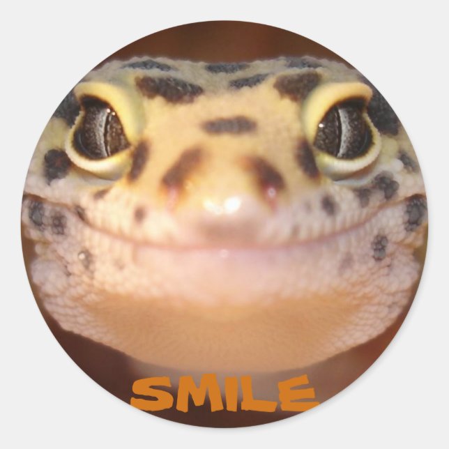 Rond Sticker Leopard Gecko Smile (Devant)