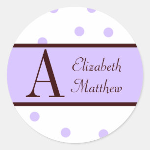 Rond Sticker Lilac Dernier et prénom de Personnaliser