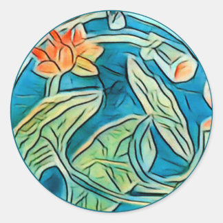 Rond Sticker Lily Pond