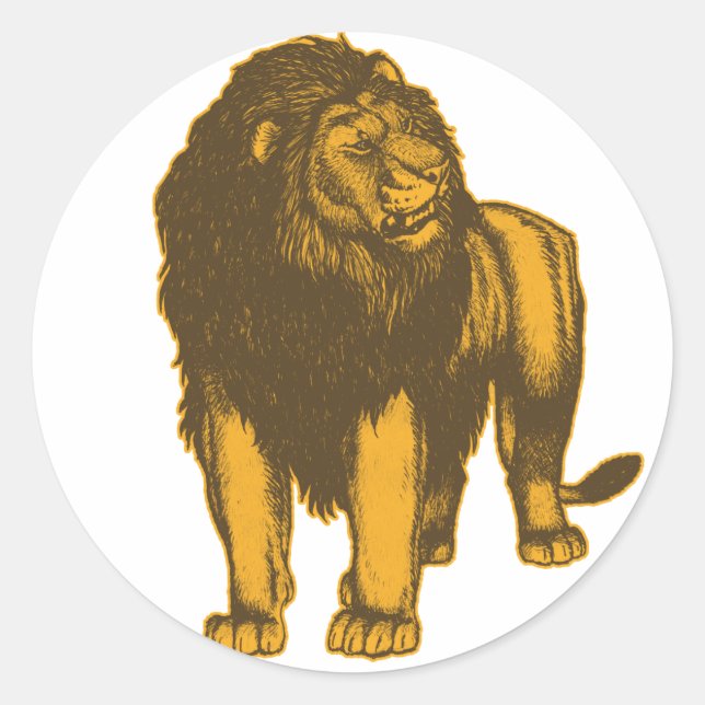 Rond Sticker Lion Fière (Devant)