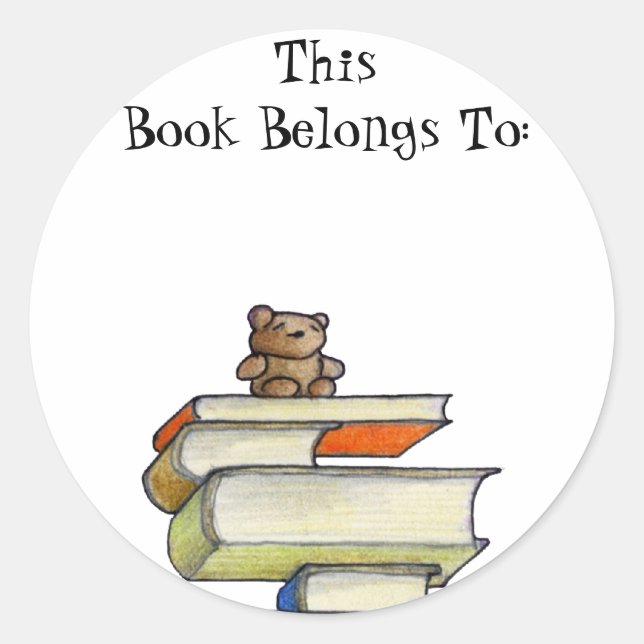 Rond Sticker livre Teddy Bear (Devant)