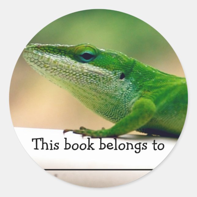 Rond Sticker Lizard Lover Anole Book (Devant)