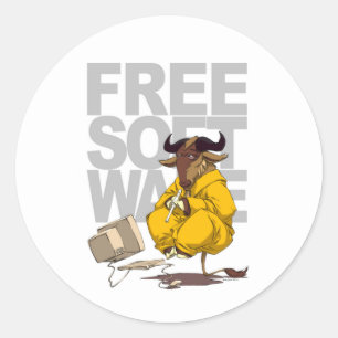 Rond Sticker logiciel libre GNU Meditation Levitation