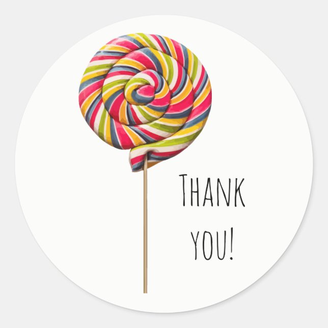 Rond Sticker Lollipop Swirl coloré (Devant)