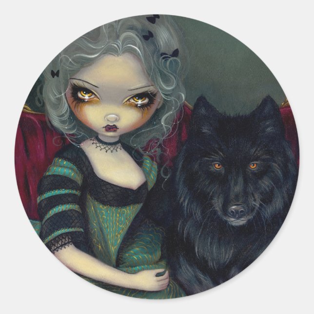 Rond Sticker "Loup-Garou : Noir" (Devant)