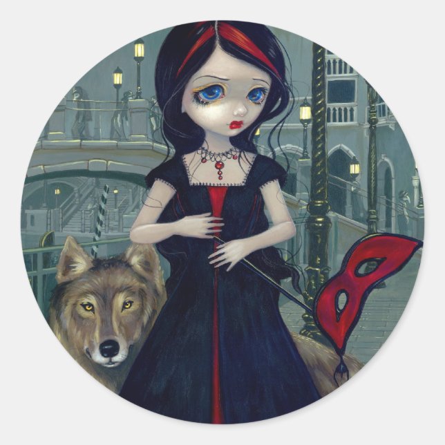 Rond Sticker "Loups de Venise" (Devant)