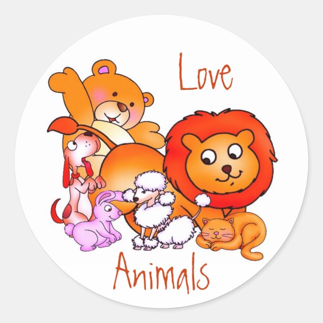 Rond Sticker Love Animals (Devant)