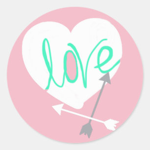 Rond Sticker Love Heart Flèches