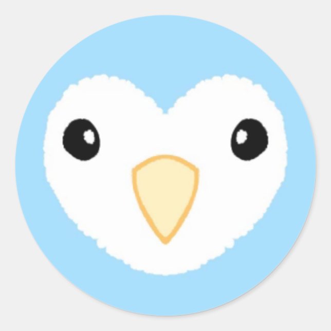 Rond Sticker Lovebird blanc (Devant)