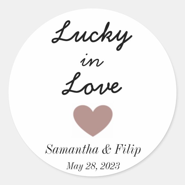 Rond Sticker Lucky in Love (Devant)