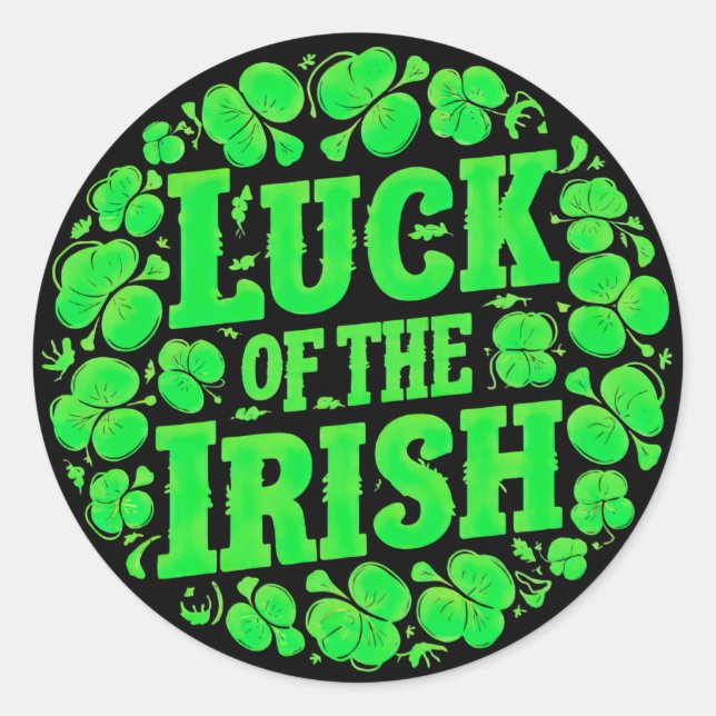 Rond Sticker Lucky Irish Clovers (Devant)