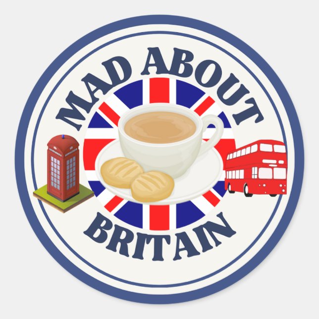 Rond Sticker Mad About Britain (Devant)