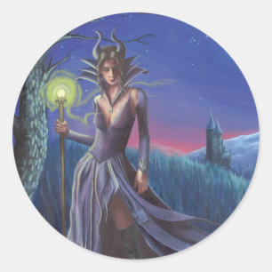Rond Sticker Maléfique Art Fairy Tale Art