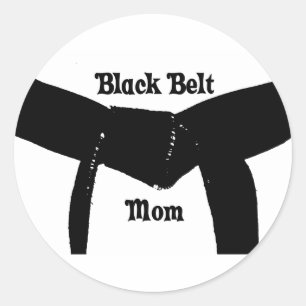 Rond Sticker maman ceinture noire Martial Arts