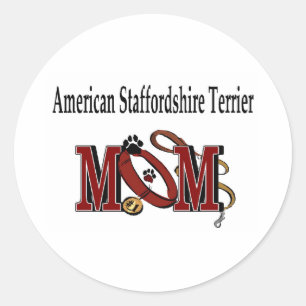 Rond Sticker maman Terrier du Staffordshire américain
