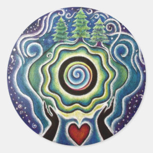 Rond Sticker Mandala des Bénédictions de la Terre