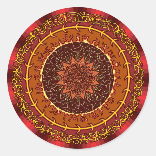 Rond Sticker Mandala Fire (Devant)
