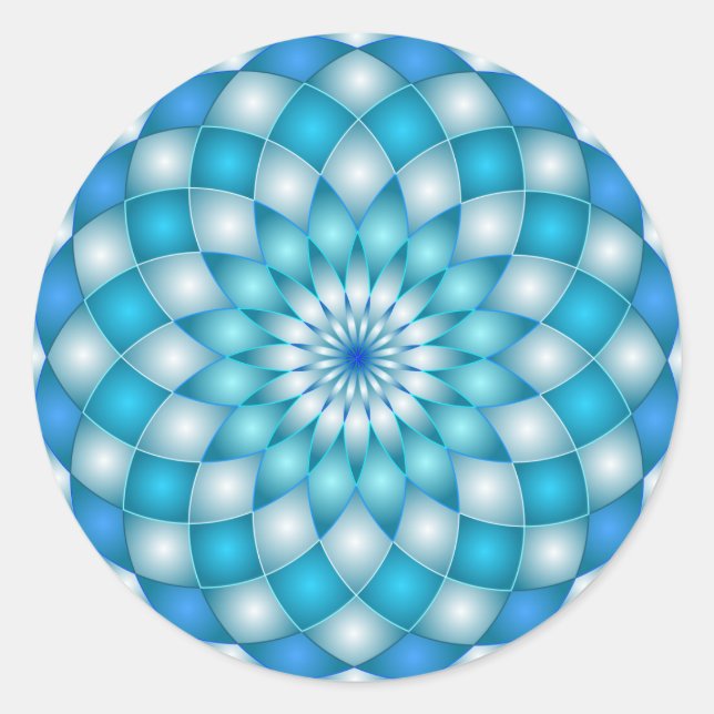 Rond Sticker mandala fleur abstraite de lotus (Devant)