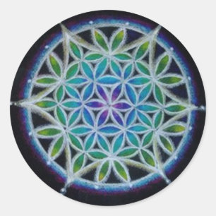 Rond Sticker Mandala Flower of Life