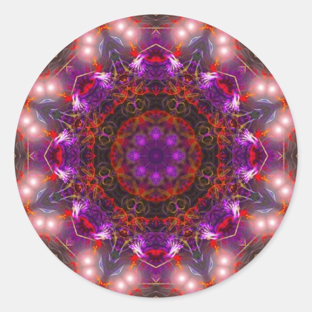 Rond Sticker Mandala Purple Light (Devant)