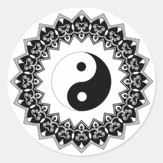 Rond Sticker Mandala Yin Yang