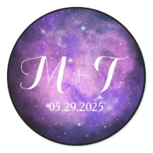 Sticker Mariage à nébuleuse violette et rose