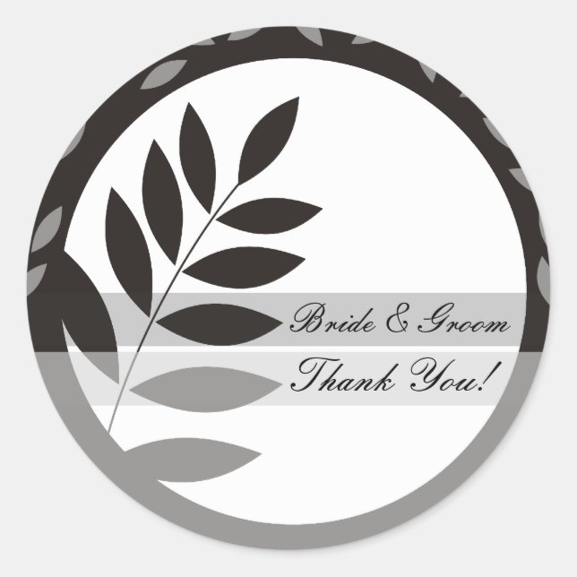 Rond Sticker Mariage Black Elegance (Devant)