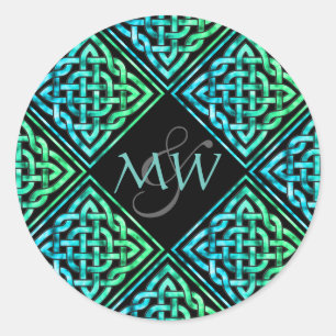 Rond Sticker Mariage bleu celtique