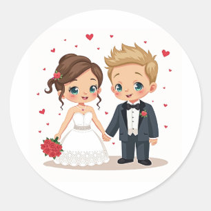 Rond Sticker Mariage chéri & amour