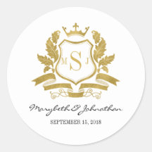 Sticker Mariage classique Gold Crest