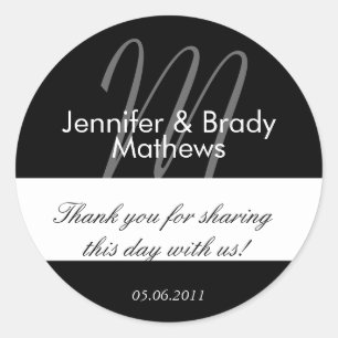 Rond Sticker mariage de mariée et de chambre Monogram M