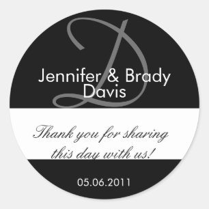 Rond Sticker mariage de mariée et de chambre Monogramme
