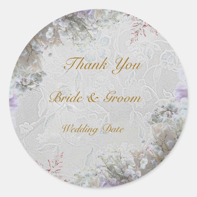 Rond Sticker Mariage de rêve blanc (Devant)