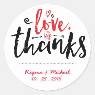Rond Sticker Mariage de typographie rouge noir