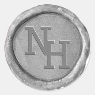 Rond Sticker Mariage des initiateurs du monogramme de c