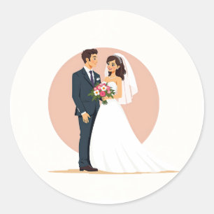 Rond Sticker Mariage en couple